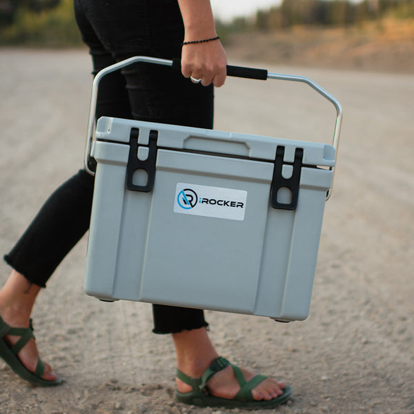 Person carrying Irocker hard cooler  Lifestyle