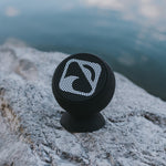 vibe waterproof speaker from the front with Blackfin logo | Black