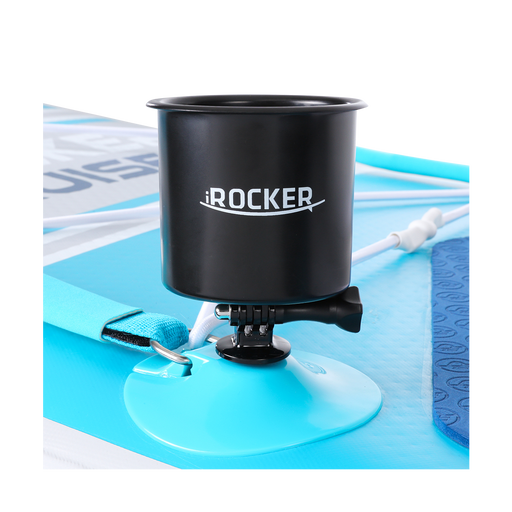 paddle board cup holder black attached to paddle board deck